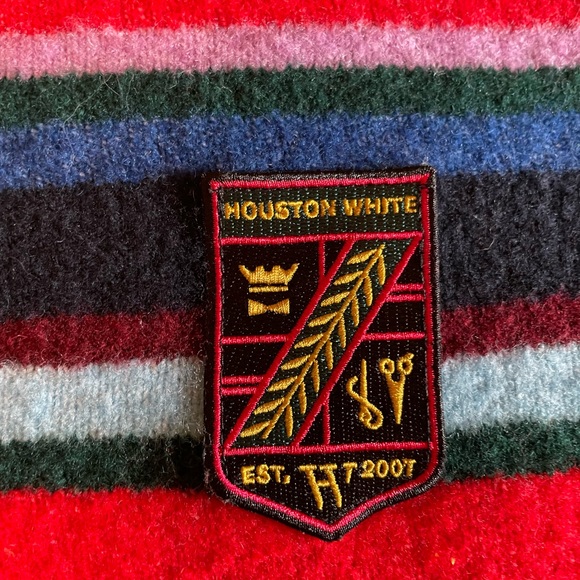 Houston White Adult Crewneck Pullover Sweater Green Stripe Large - Picture 8 of 11